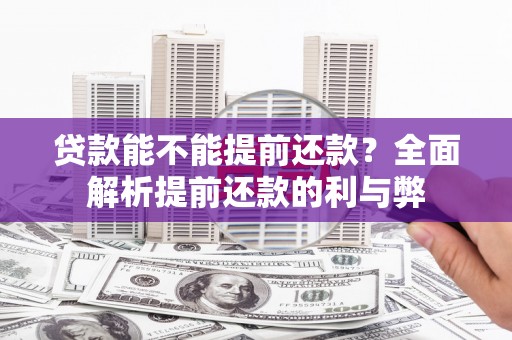 鄂城贷款能不能提前还款？全面解析提前还款的利与弊