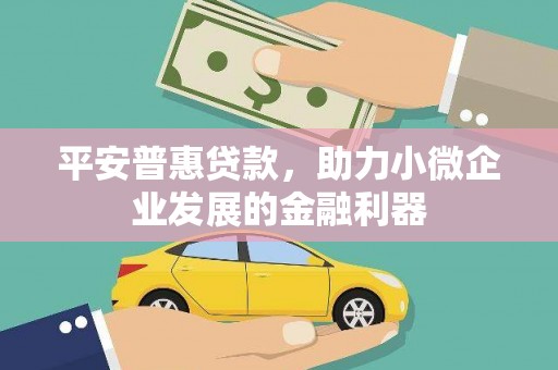 鄂城平安普惠贷款，助力小微企业发展的金融利器