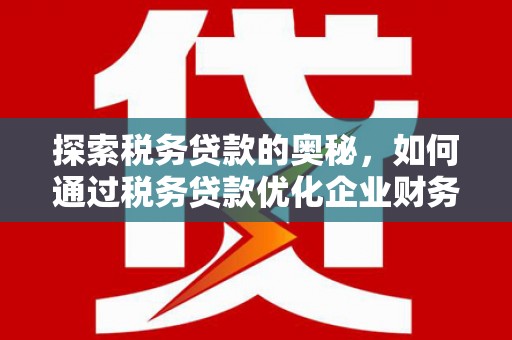 鄂城探索税务贷款的奥秘，如何通过税务贷款优化企业财务